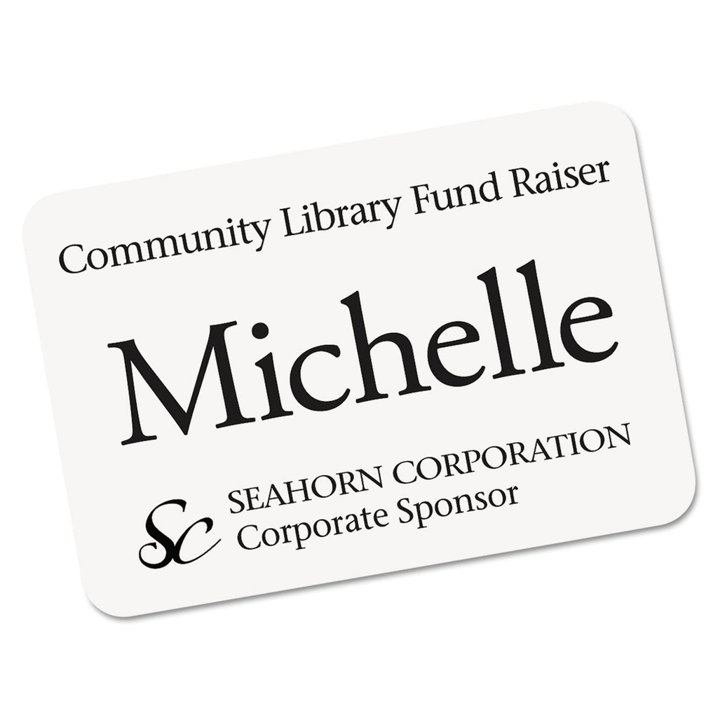 Avery EcoFriendly Adhesive Name Badge Labels, 3.38 x 2.33, White, 80/Pack