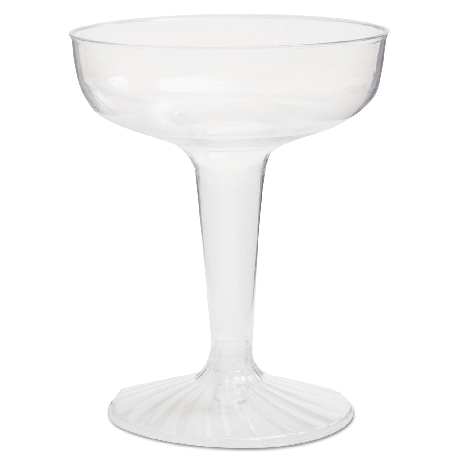 WNA Comet Plastic Champagne Glasses, 4 oz, Clear, Two-Piece Construction, 25/Pack, 20 Packs/Carton