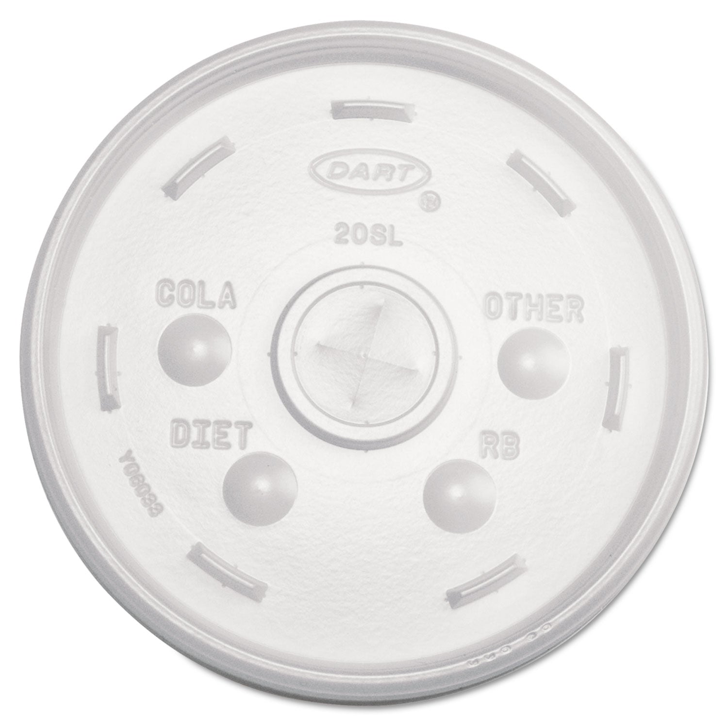 Dart Cold Cup Lids, Fits 32 oz Cups, Translucent, 100/Sleeve, 10 Sleeves/Carton