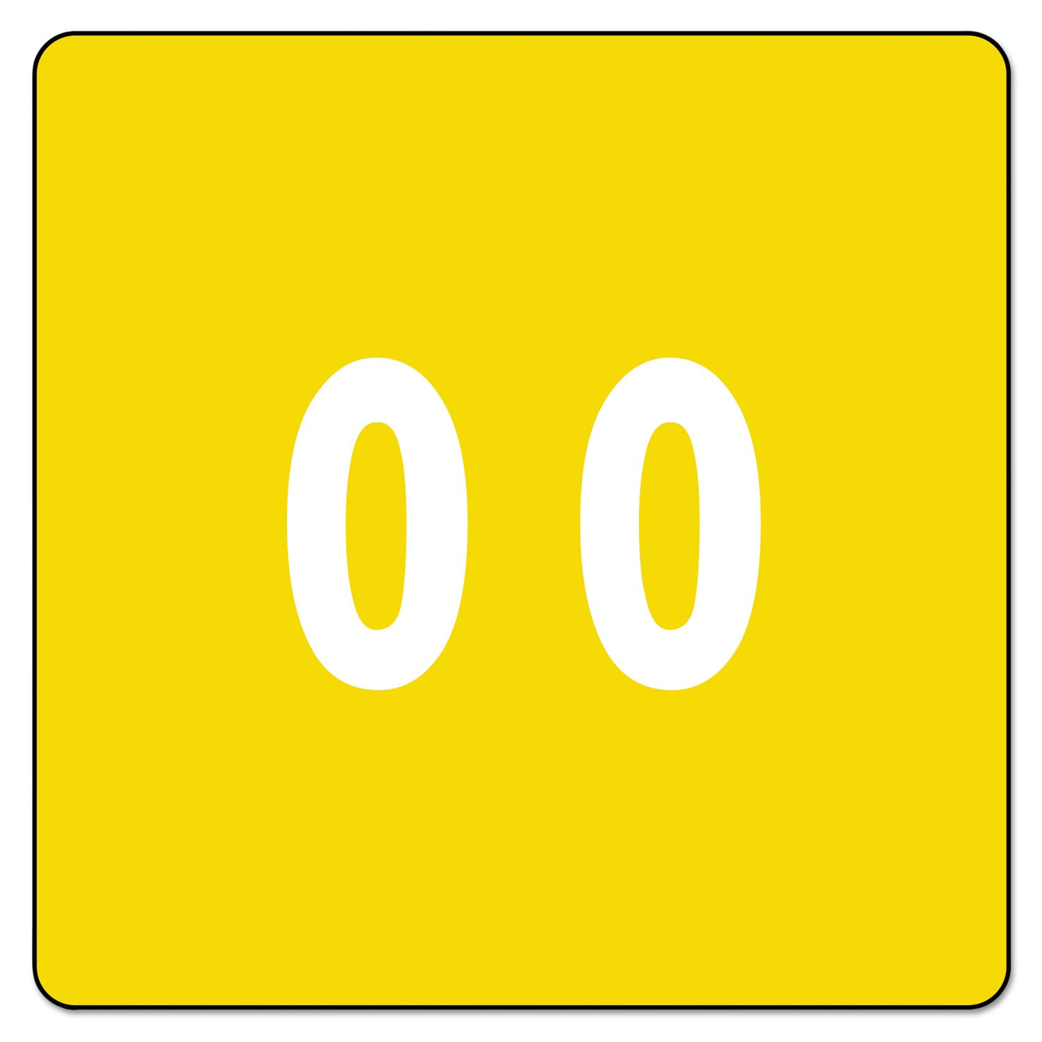 Smead Numerical End Tab File Folder Labels, 0, 1.5 x 1.5, Yellow, 250/Roll