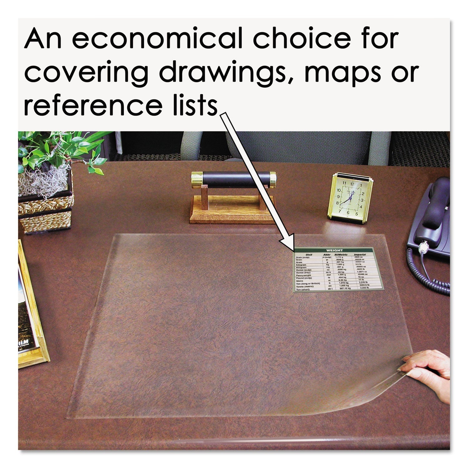 Artistic Second Sight Clear Plastic Desk Protector, with Hinged Protector, 25.5 x 21, Clear