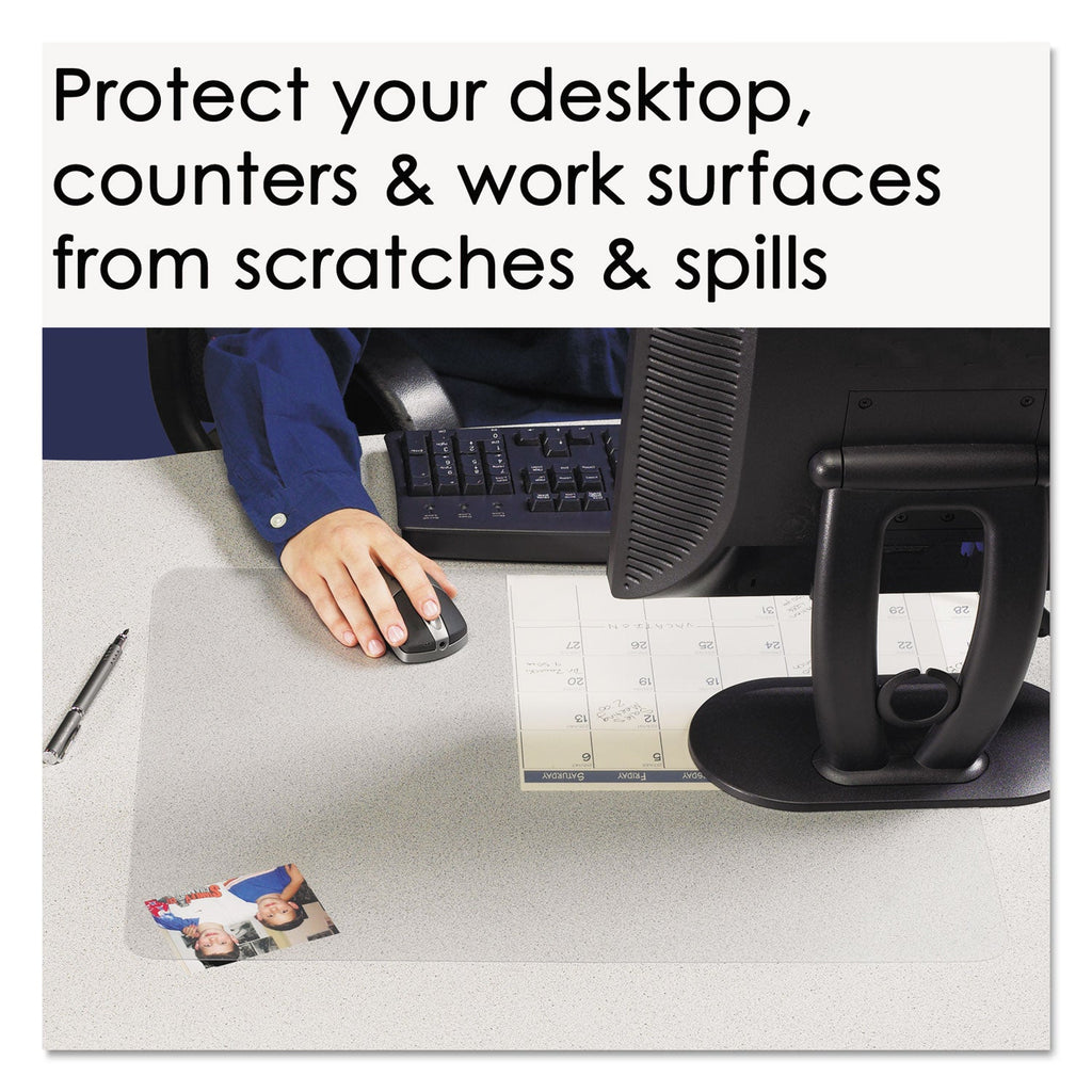 Artistic KrystalView Desk Pad with Antimicrobial Protection. Matte Finish, 17 x 12, Clear