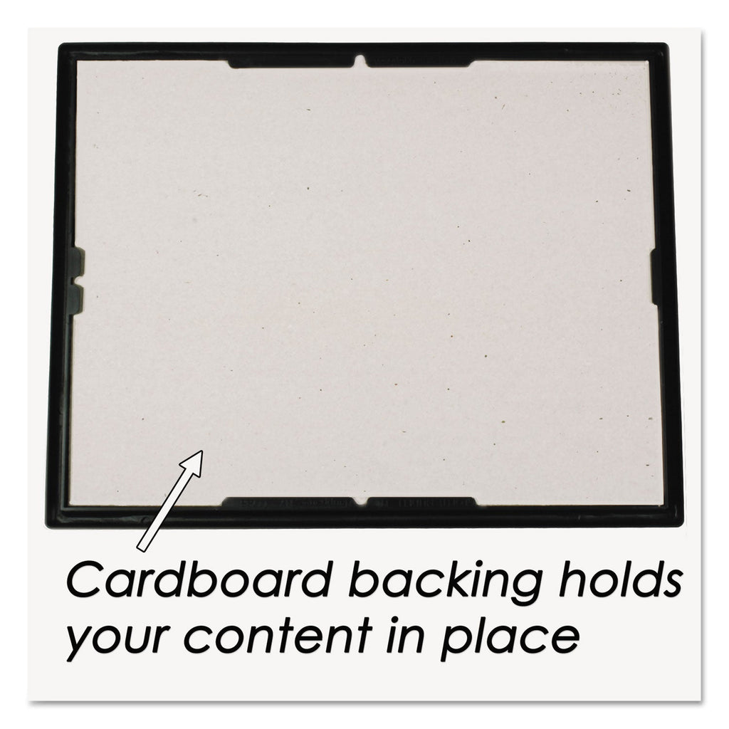 NuDell EZ Mount Document Frame with Trim Accent and Plastic Face, Plastic, 8.5 x 11 Insert, Black/Gold, 18/Carton