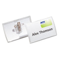 Durable Click-Fold Convex Name Badge Holder, Combi-Clip, 3 3/4w x 2 1/4h, Clear, 25/Pk
