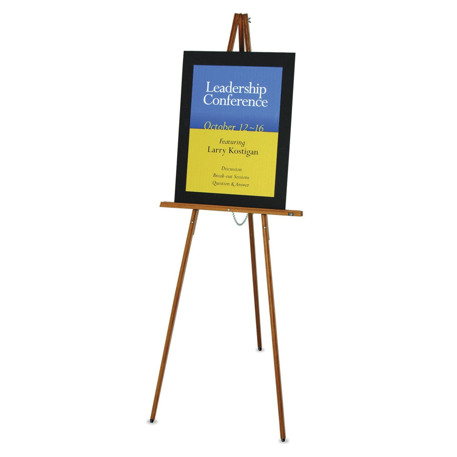 Quartet Lightweight Tripod Floor Easel, 64" High, Natural Oak
