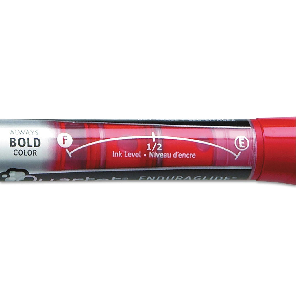 Quartet EnduraGlide Dry Erase Marker, Broad Chisel Tip, Red, Dozen