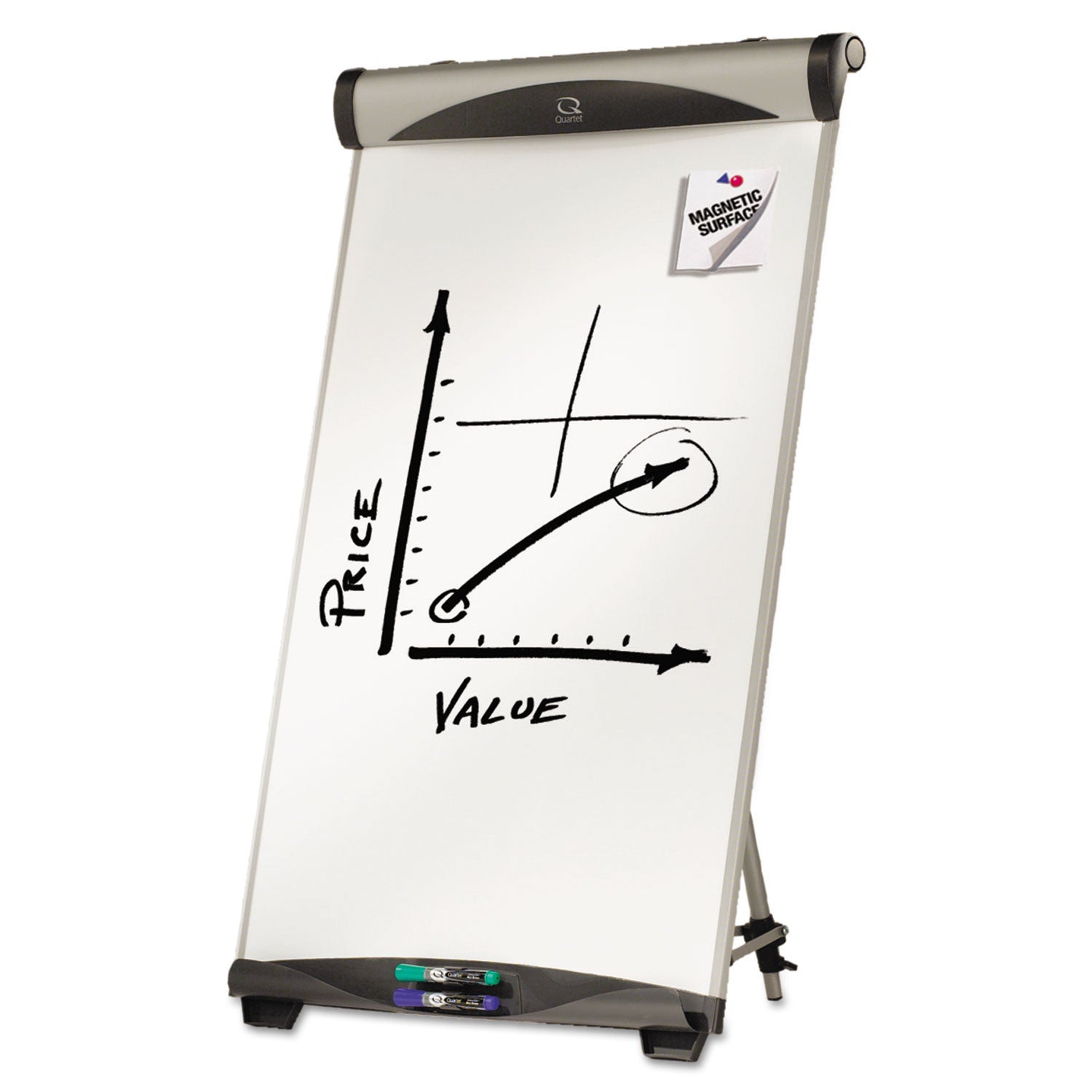 Quartet Euro Magnetic Presentation Easel, 27 x 39, White