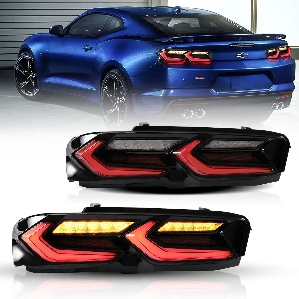 LED Tail Light Assembly With Sequential Indicators Turn For 2019-2024 Camaro