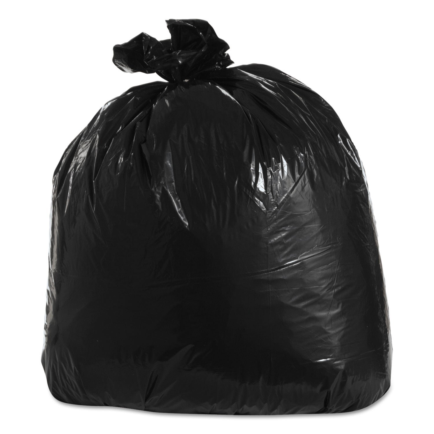 Trinity Plastics Low-Density Can Liners, 33 gal, 1.25 mil, 33" x 39", Black, 100/Carton