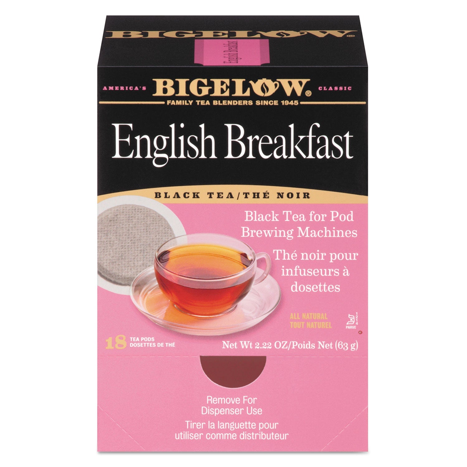 Bigelow English Breakfast Tea Pods, 1.90 oz, 18/Box