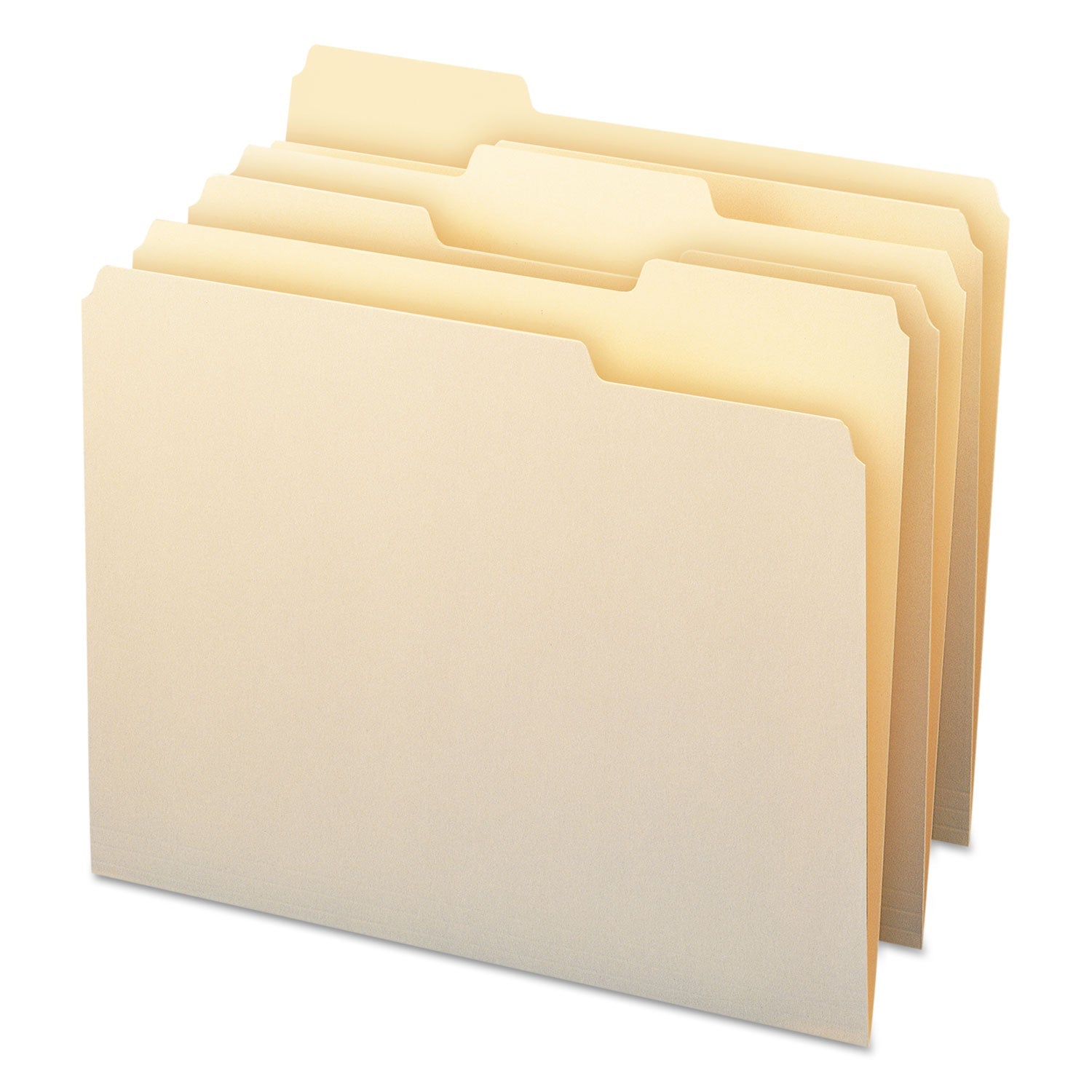 Smead WaterShed/CutLess File Folders, 1/3-Cut Tabs: Assorted, Letter Size, 0.75" Expansion, Manila, 100/Box