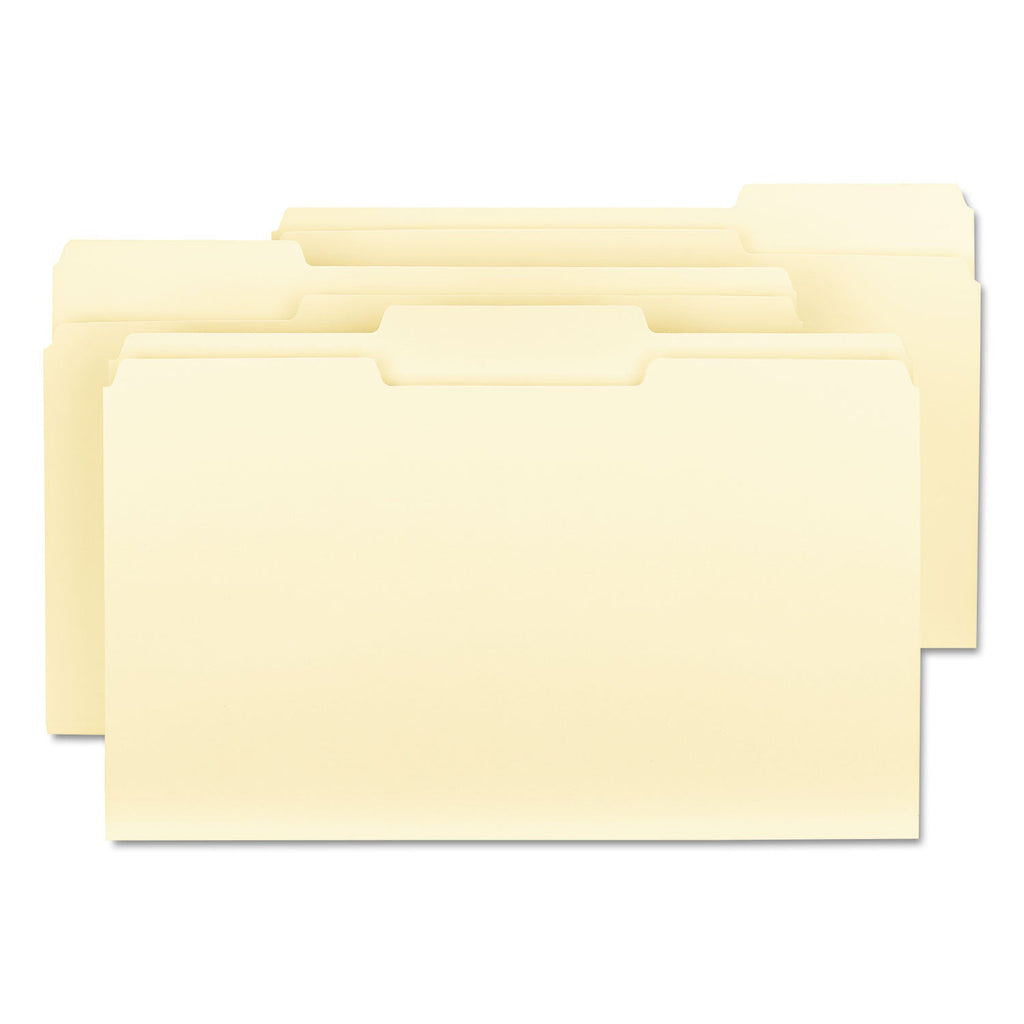 Smead Manila File Folders, 1/3-Cut Tabs: Assorted, Legal Size, 0.75" Expansion, Manila, 100/Box