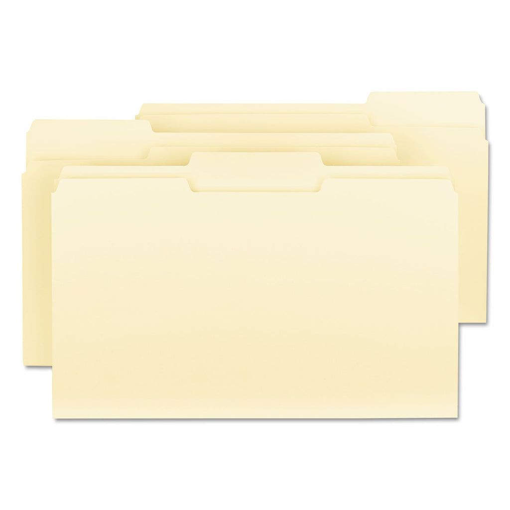 Smead Manila File Folders, 1/3-Cut Tabs: Assorted, Legal Size, 0.75" Expansion, Manila, 100/Box