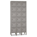 Tennsco Box Compartments with Legs, Triple Stack, 36w x 18d x 78h, Medium Gray
