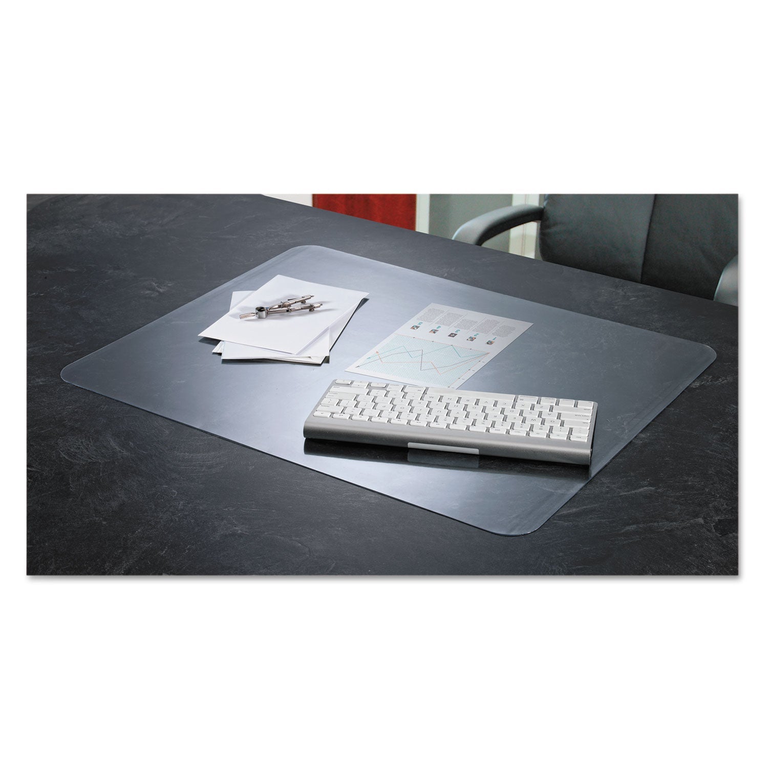 Artistic KrystalView Desk Pad with Antimicrobial Protection, Matte Finish, 36 x 20, Clear