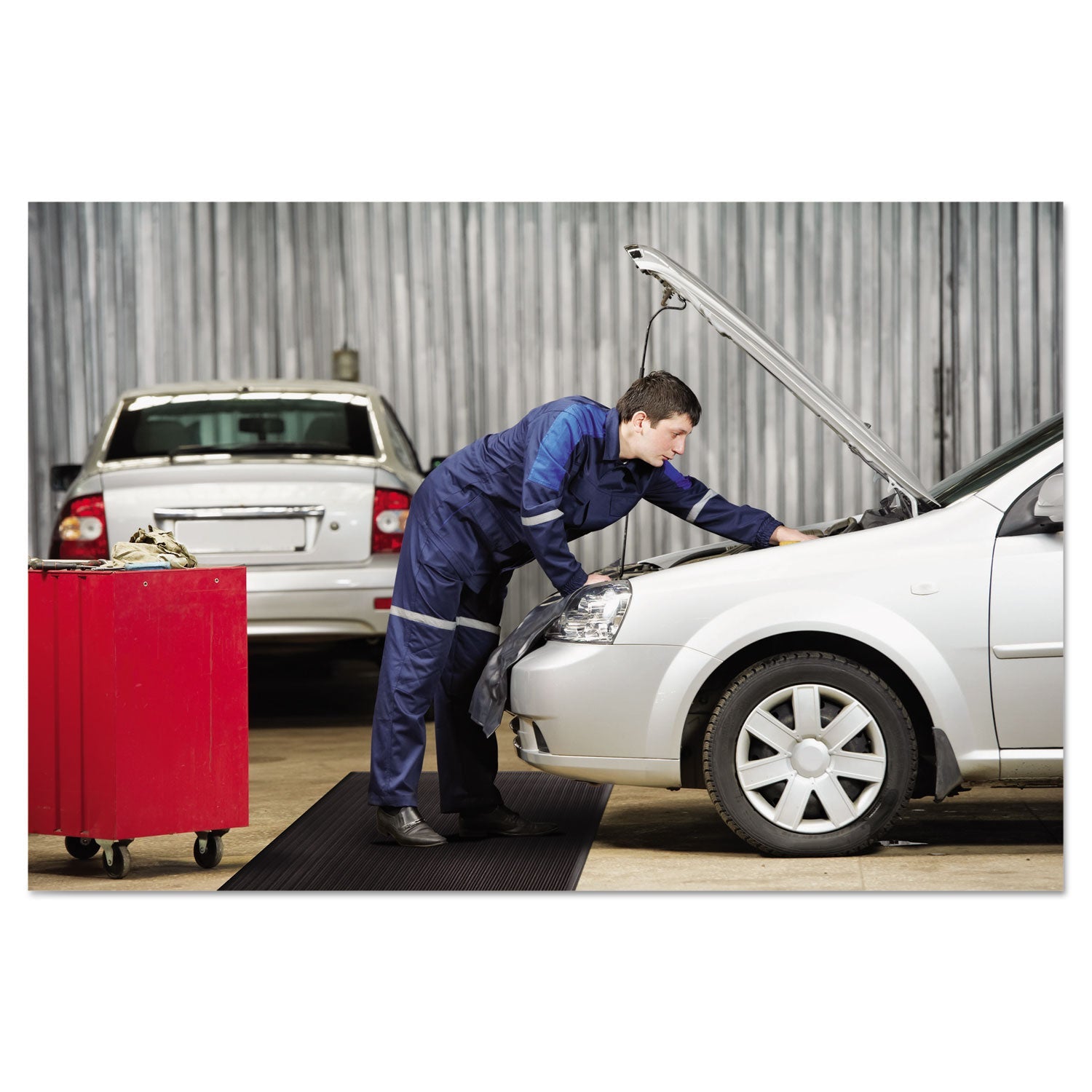 Guardian Air Step Antifatigue Mat, Polypropylene, 36 x 144, Black