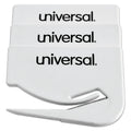 Universal Letter Slitter Hand Letter Opener with Concealed Blade, 2.5", White, 3/Pack