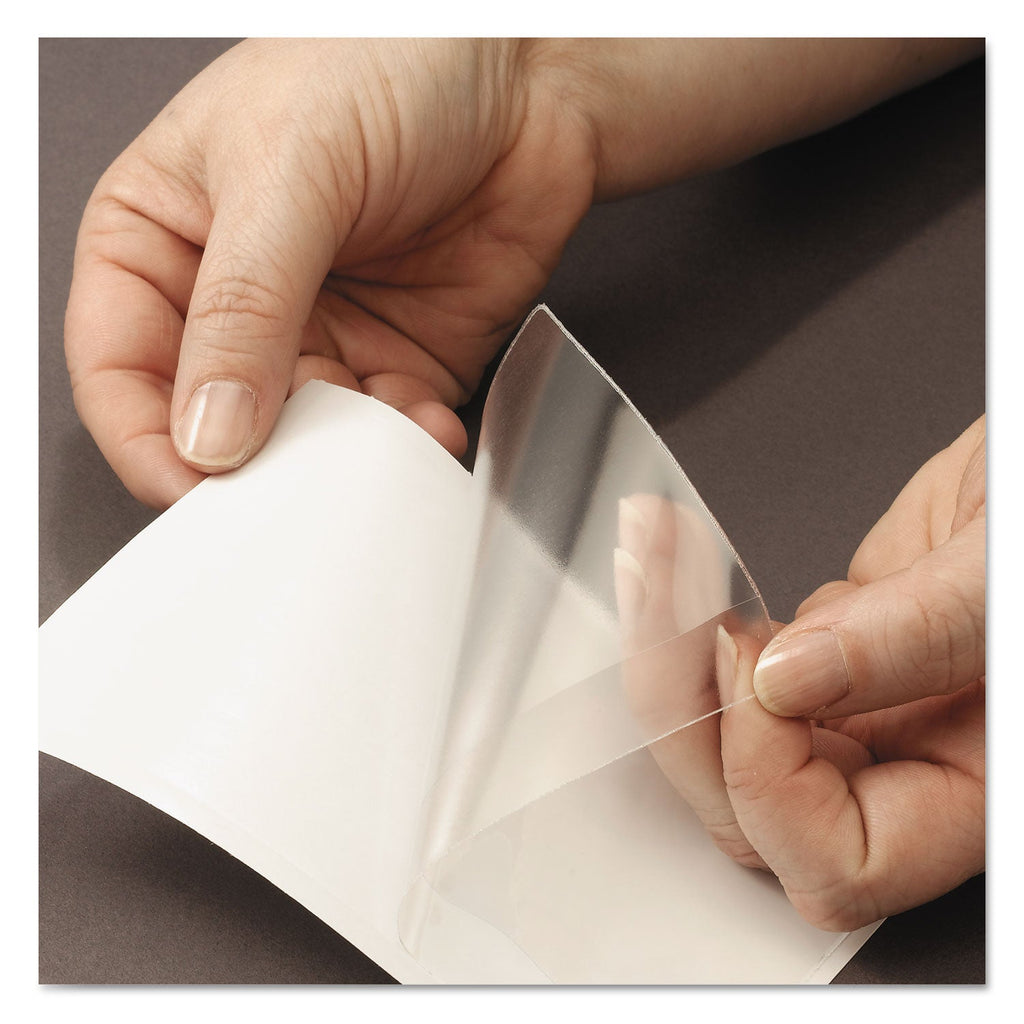 Smead Self-Adhesive Poly Pockets, Top Load, 9 x 5.56, Clear, 100/Box