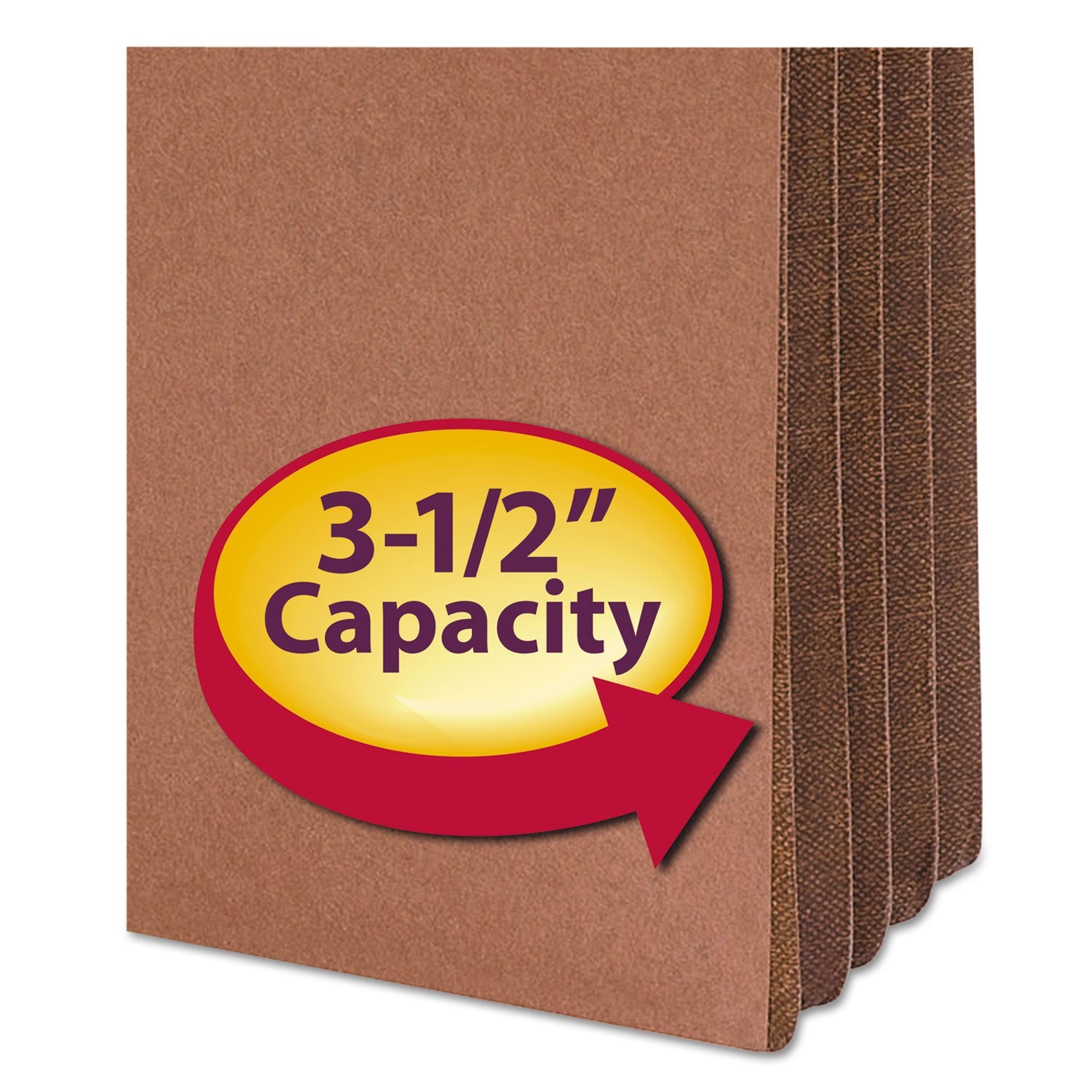 Smead Redrope Drop-Front File Pockets with Fully Lined Gussets, 3.5" Expansion, Letter Size, Redrope, 10/Box