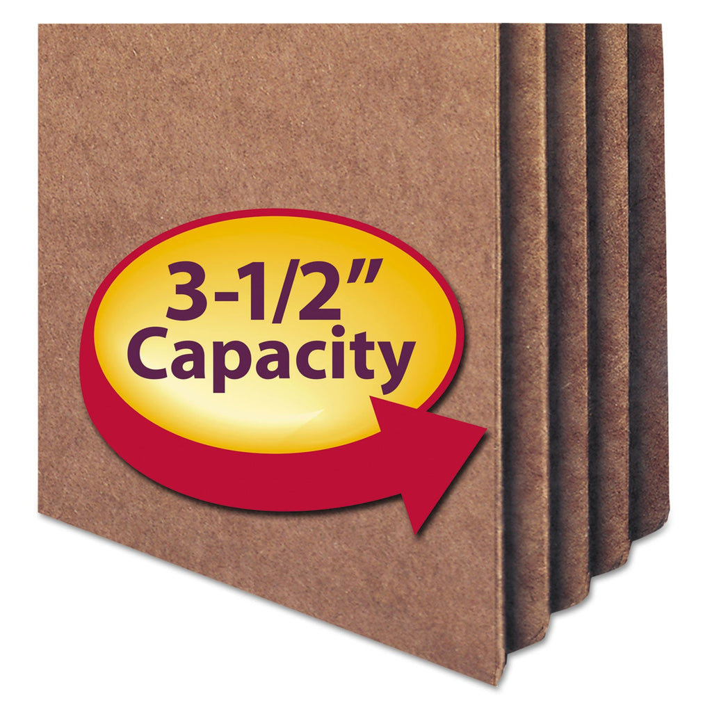 Smead Recycled Top Tab File Pockets, 3.5" Expansion, Letter Size, Redrope, 25/Box