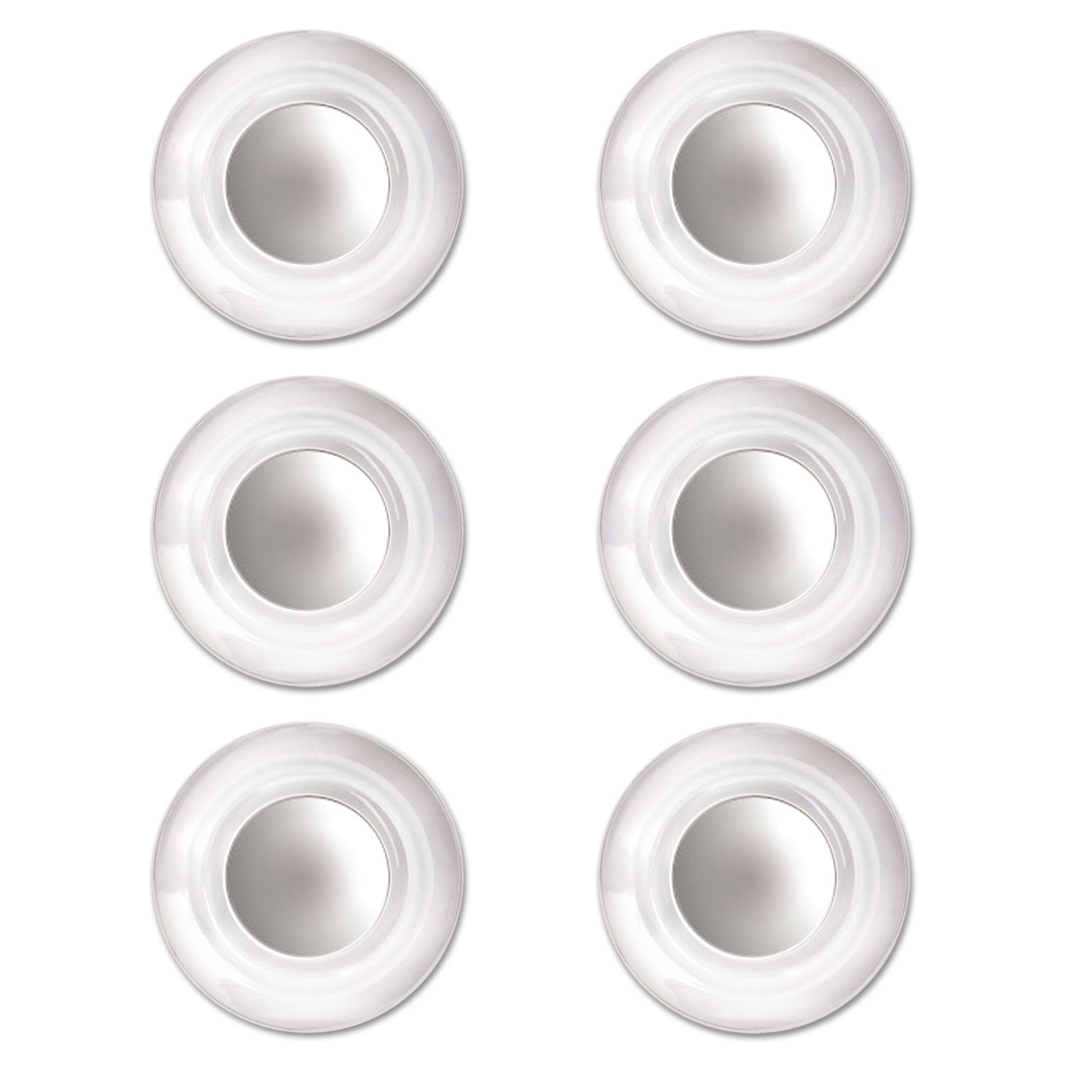 Quartet Glass Magnets, Large, Clear, 0.45" Diameter, 6/Pack