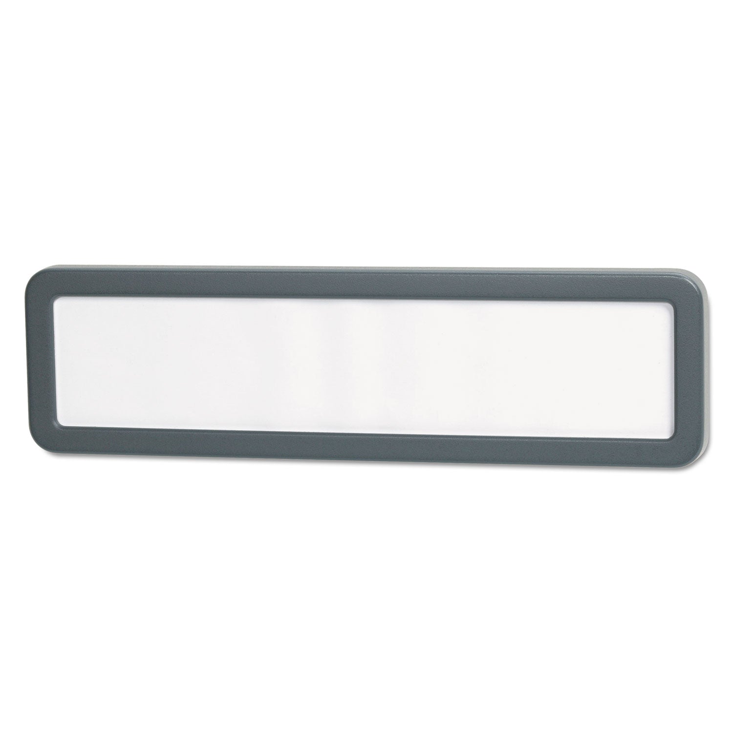 Universal Recycled Cubicle Nameplate with Rounded Corners, 9 x 2.5, Charcoal