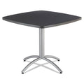 Iceberg CafeWorks Table, Cafe-Height, Square Top, 36w x 36d x 30h, Graphite Granite/Silver