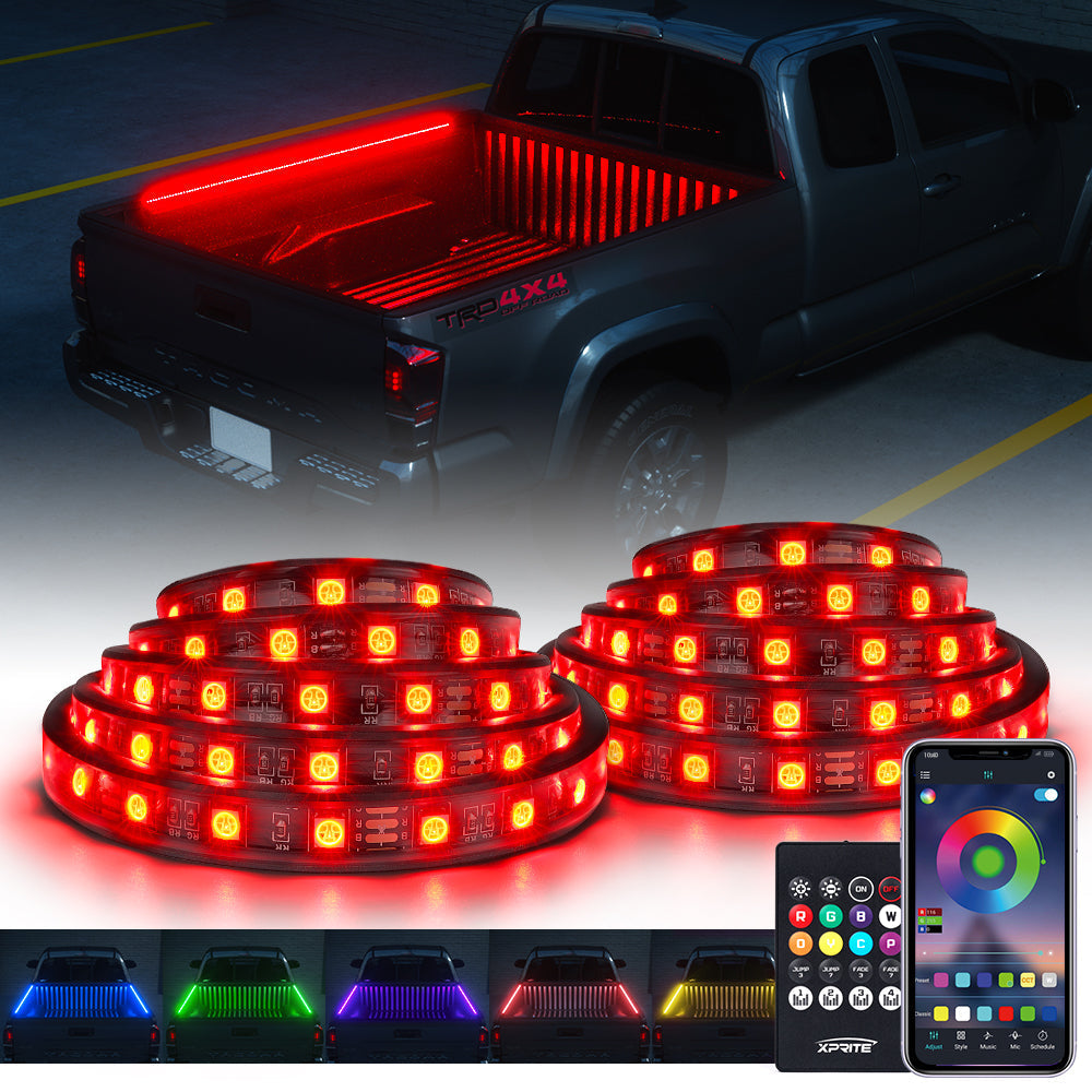 RGB LED Truck Bed Light Strips with Bluetooth and Remote Control | Spire 3 Series