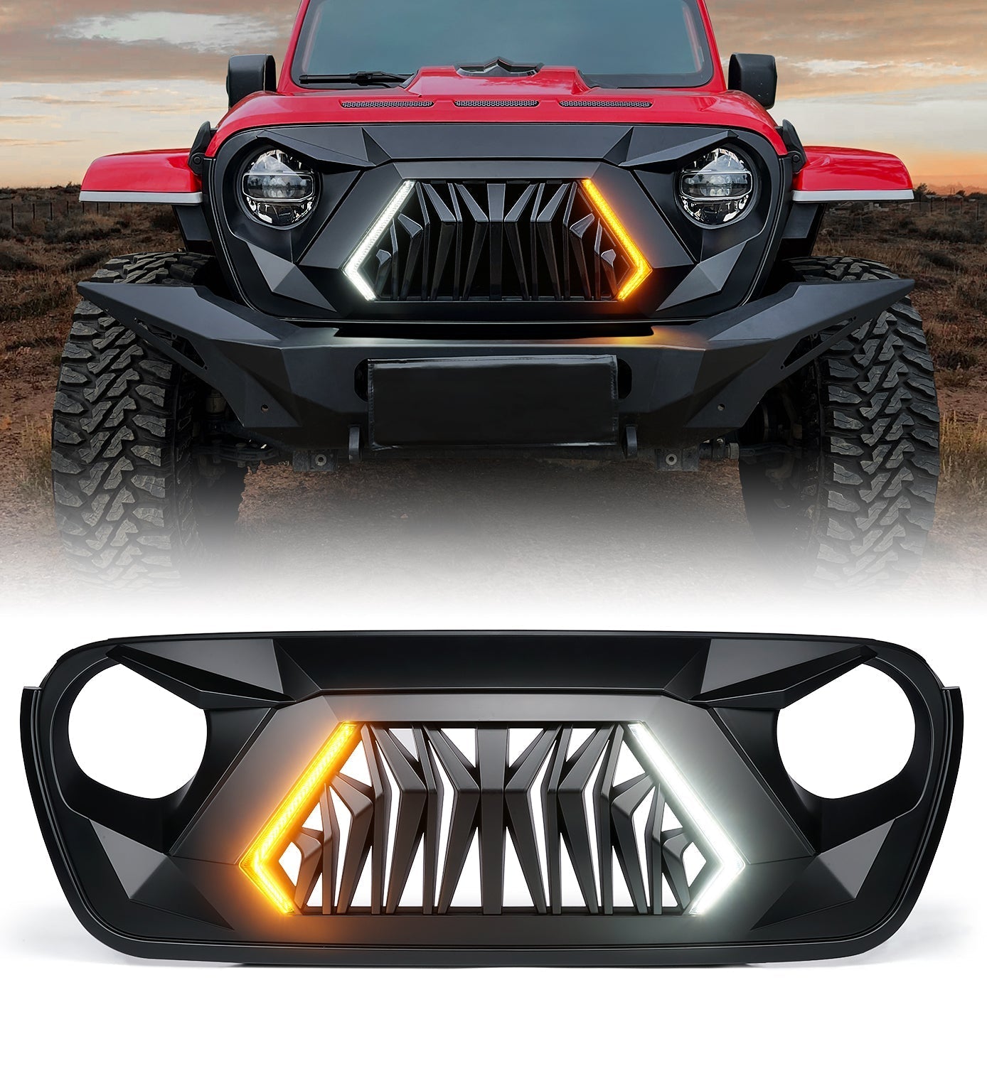 Xprite Front Grille with Turn Signal 2018+ Wrangler JL