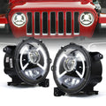 xprite 9" DRL LED Headlights Wrangler JL, Gladiator JT | Dark Bat