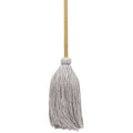 Boardwalk Cotton Deck Mop, 16 oz White Cotton Head, 50" Wood Handle, 12/Carton