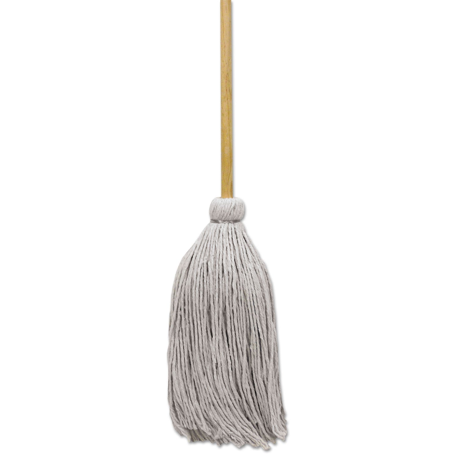 Boardwalk Cotton Deck Mop, 32 oz White Cotton Head, 50" Wood Handle, 6/Carton