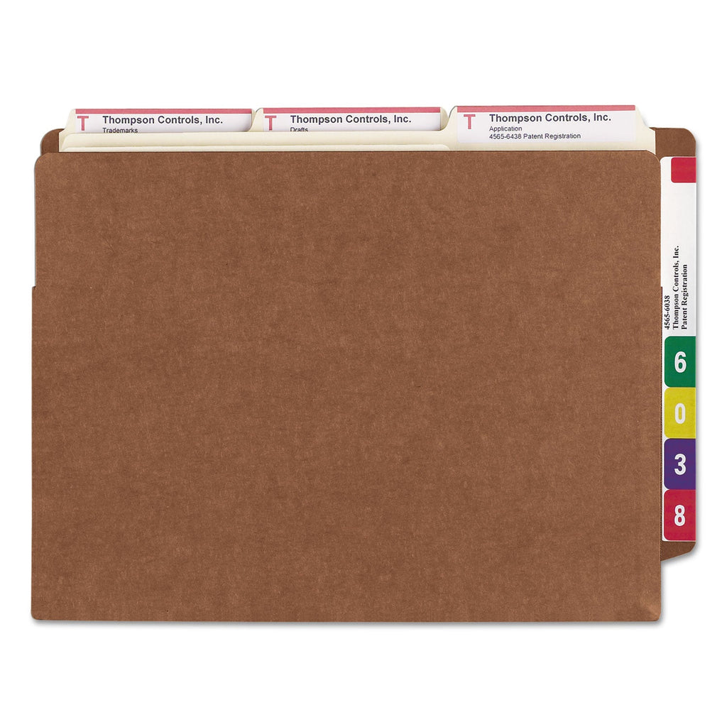 Smead Heavy-Duty Redrope End Tab TUFF Pockets, 7" Expansion, Letter Size, Redrope, 5/Box