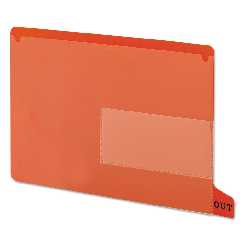Smead Colored Poly Out Guides with Pockets, 1/3-Cut End Tab, Out, 8.5 x 11, Red, 25/Box