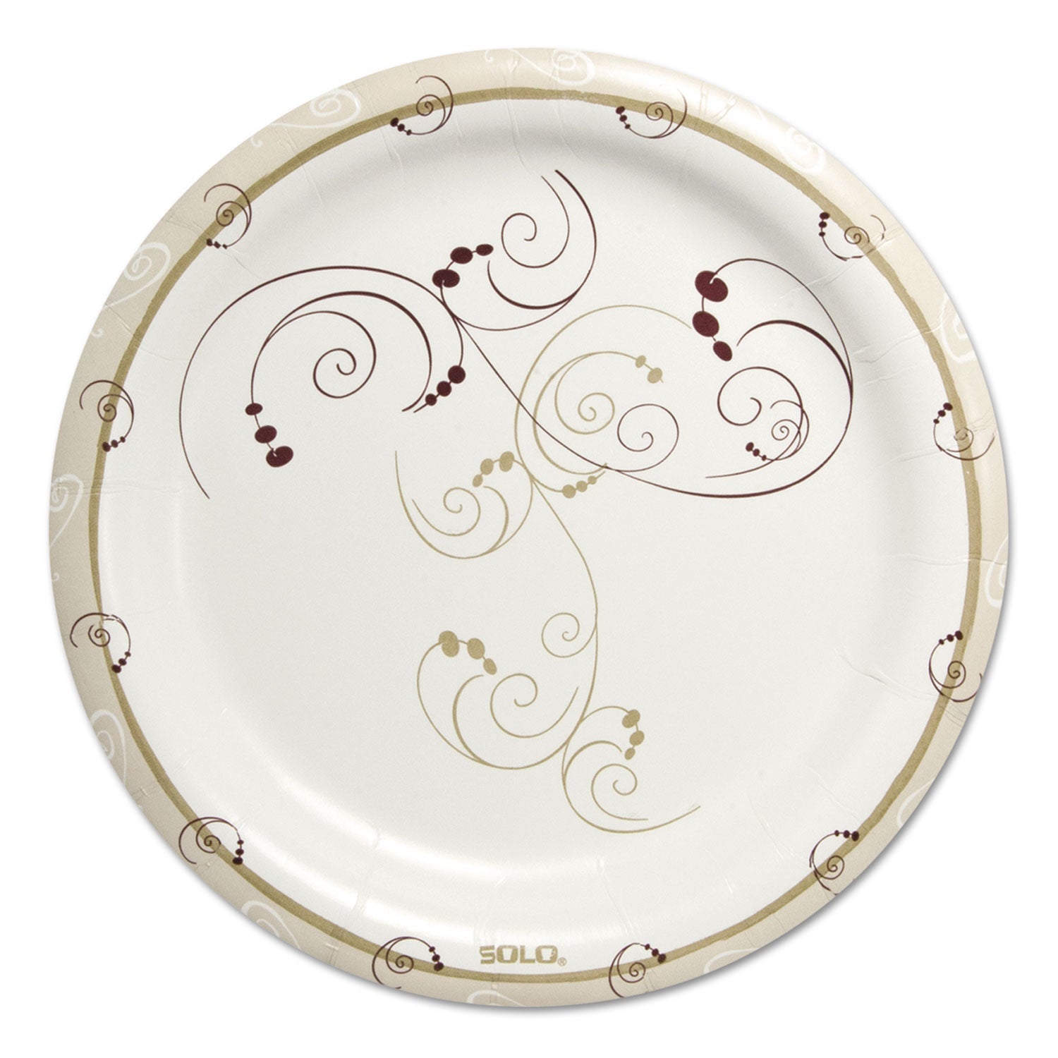 Dart Symphony Paper Dinnerware, Heavyweight Plate 9", Tan, 125/Pack, 4 Packs/Carton