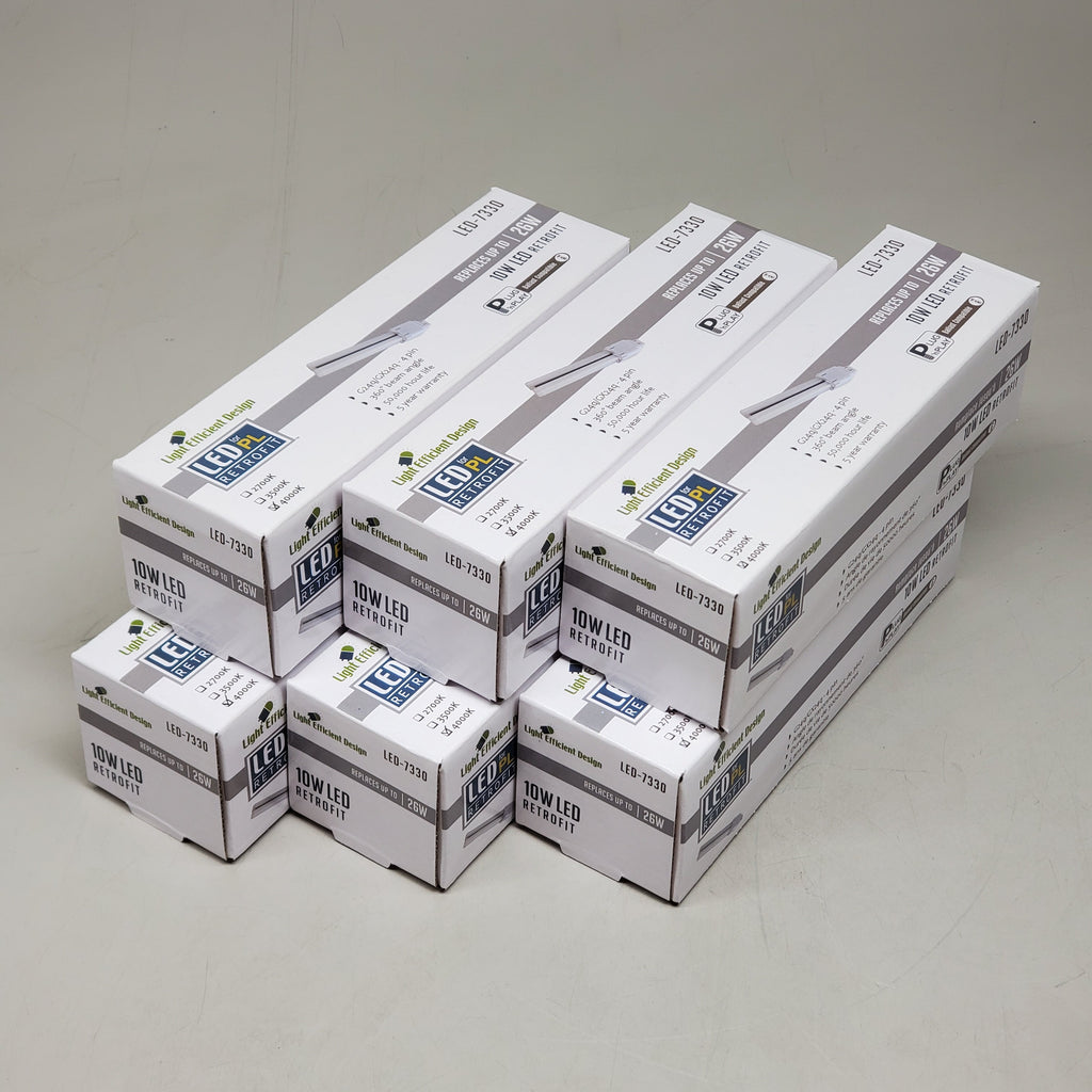 LIGHT EFFICIENT DESIGN 6PK! 10W LED Bulb for PL Retrofit LED-7330 LED-7330-40K-G2