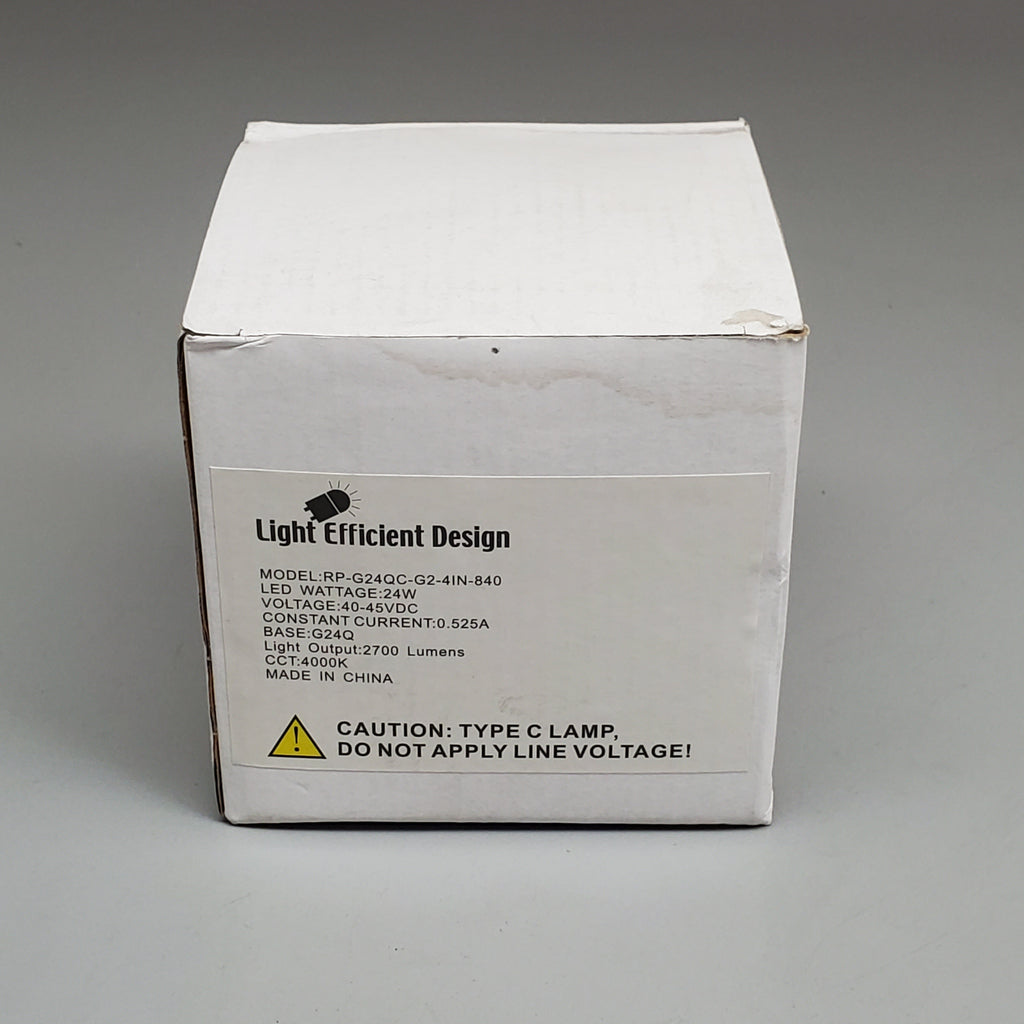 LIGHT EFFICIENT DESIGN LED Type C Lamp 24W Base G24Q