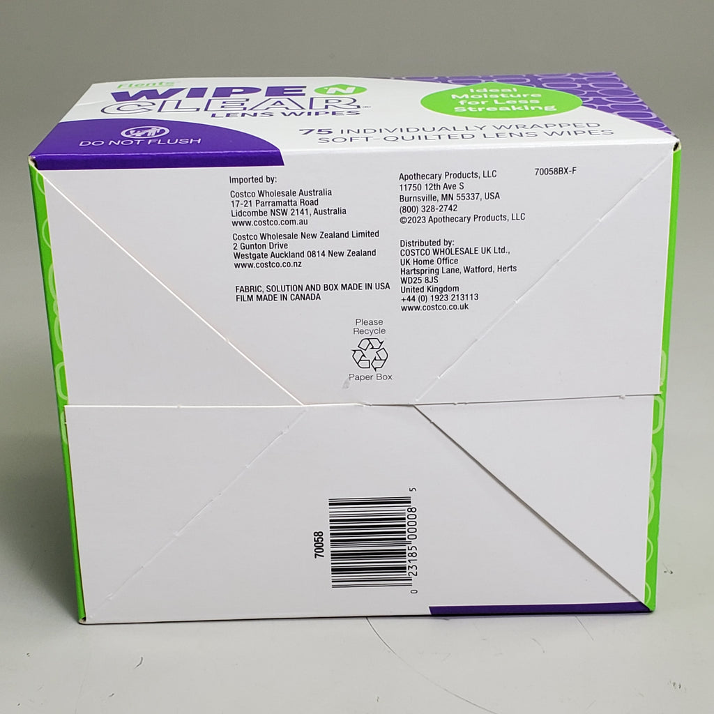 FLENTS (225 Wipes) Wipe N Clear Lens Wipes Individually Wrapped 402919