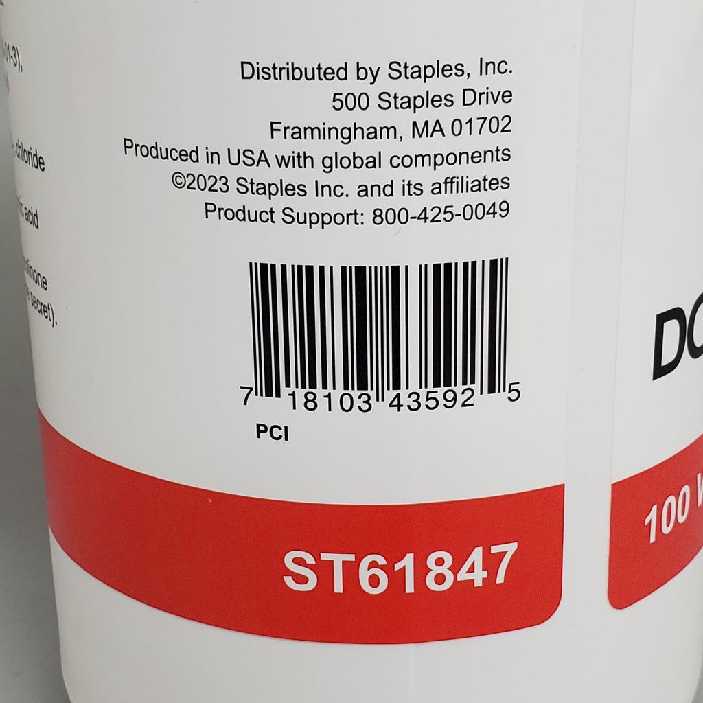 STAPLES (12 Pack) Screen Cleaning Wet Wipes 100ct 5x7" ST61848 Non-Abrasive