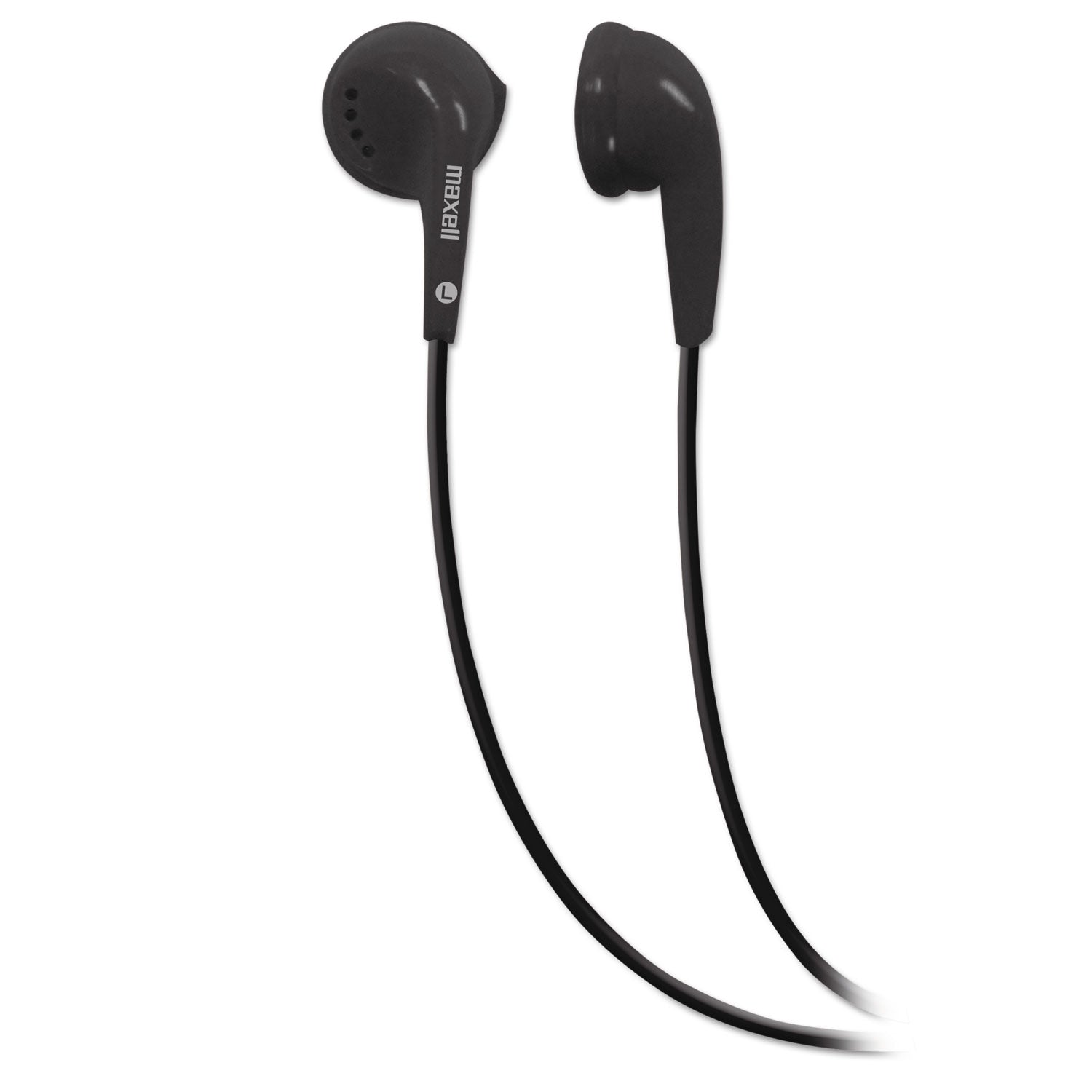 Maxell EB-95 Stereo Earbuds, 3 ft Cord, Black