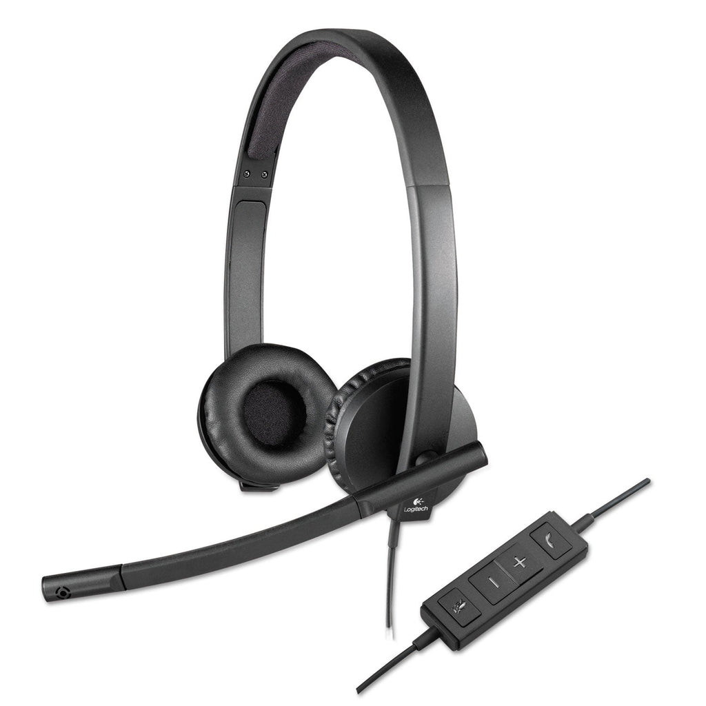 Logitech USB H570e Over-the-Head Wired Headset, Binaural, Black