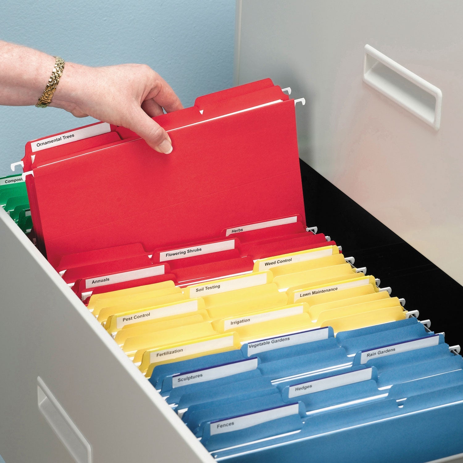 Smead Interior File Folders, 1/3-Cut Tabs: Assorted, Letter Size, 0.75" Expansion, Purple, 100/Box
