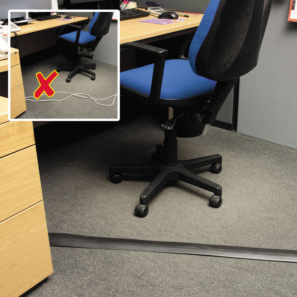 D-Line Light Duty Floor Cable Cover, 72" x 2.5" x 0.5", Black