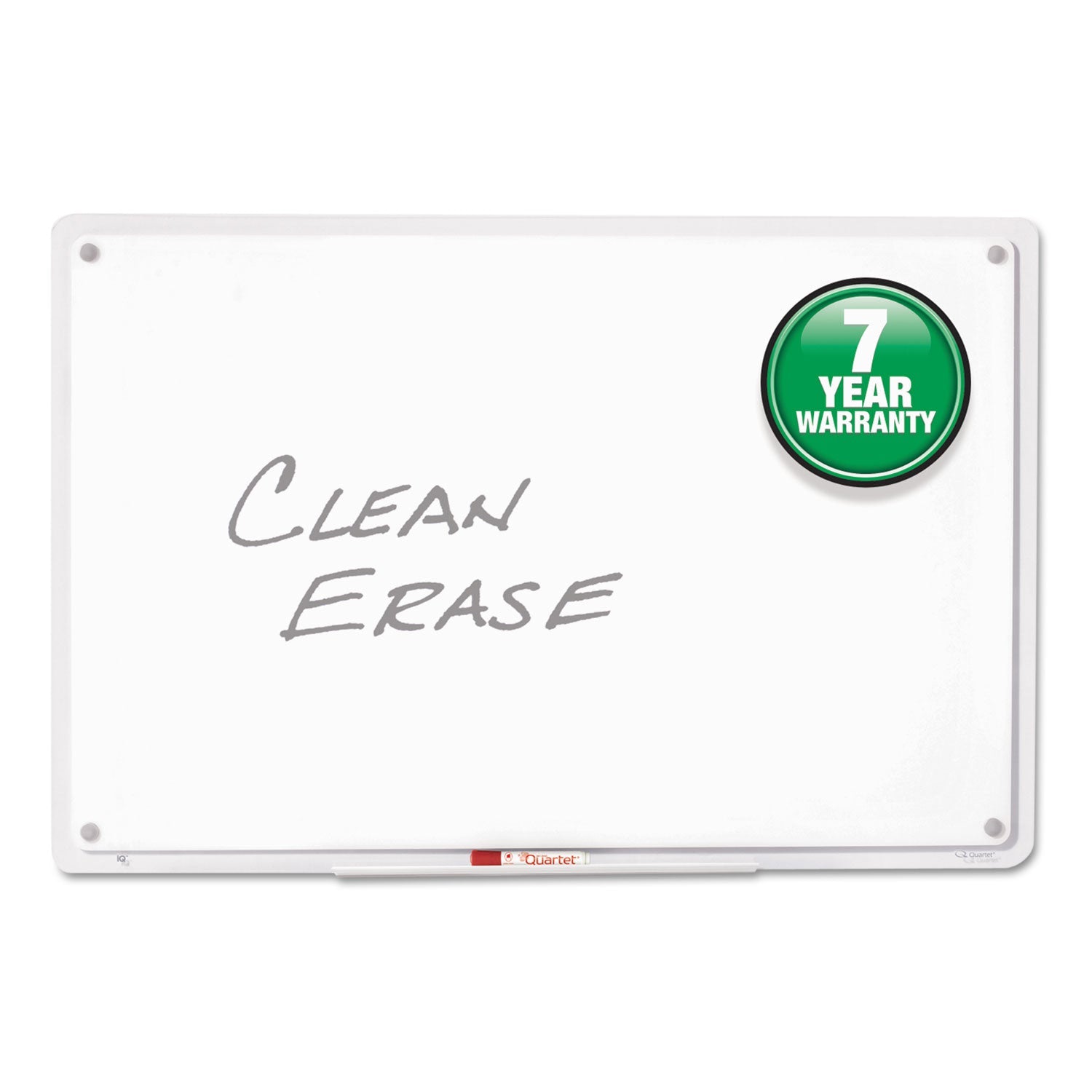 Quartet iQ Total Erase Board, 11 x 7, White, Clear Frame