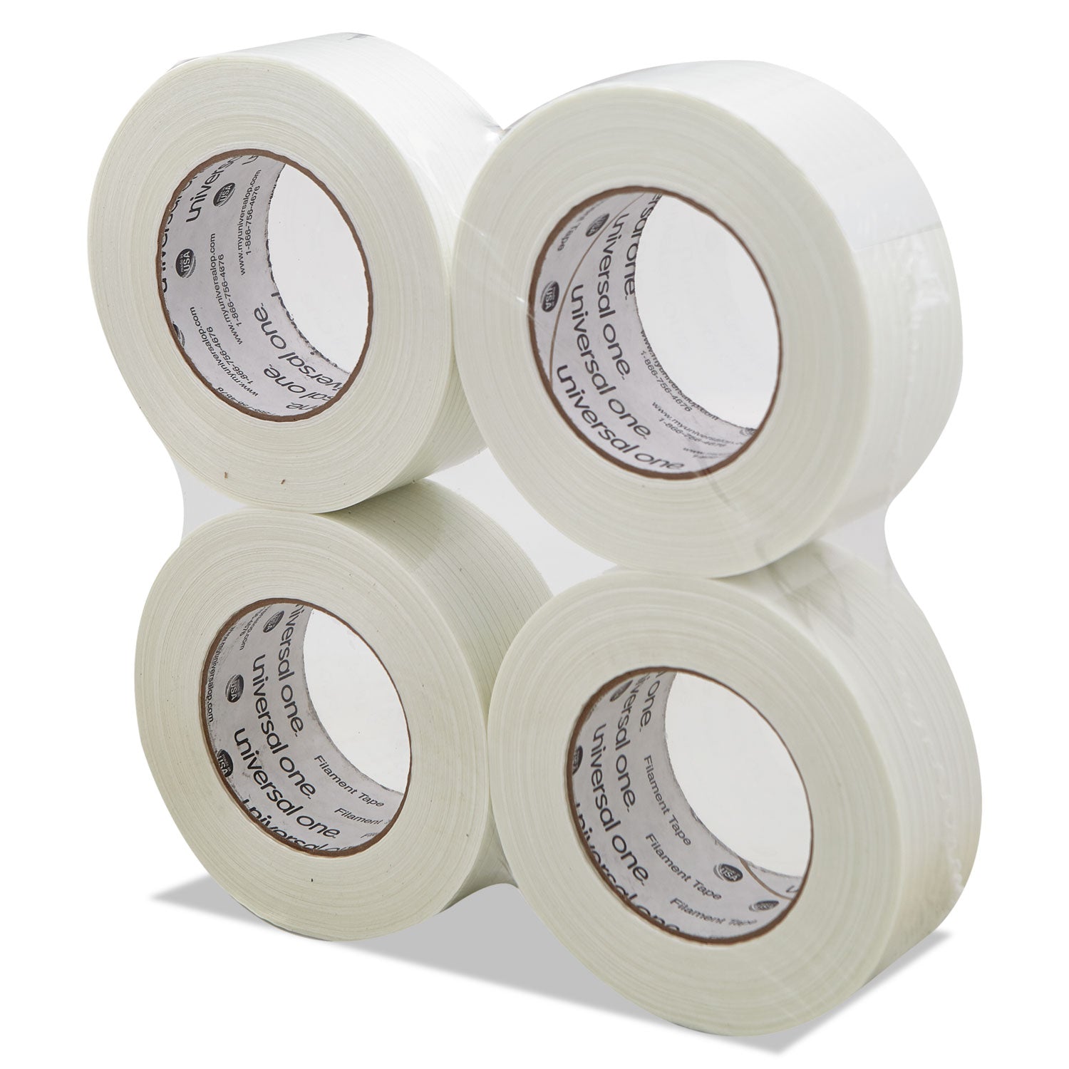 Universal 350# Premium Filament Tape, 3" Core, 48 mm x 54.8 m, Clear