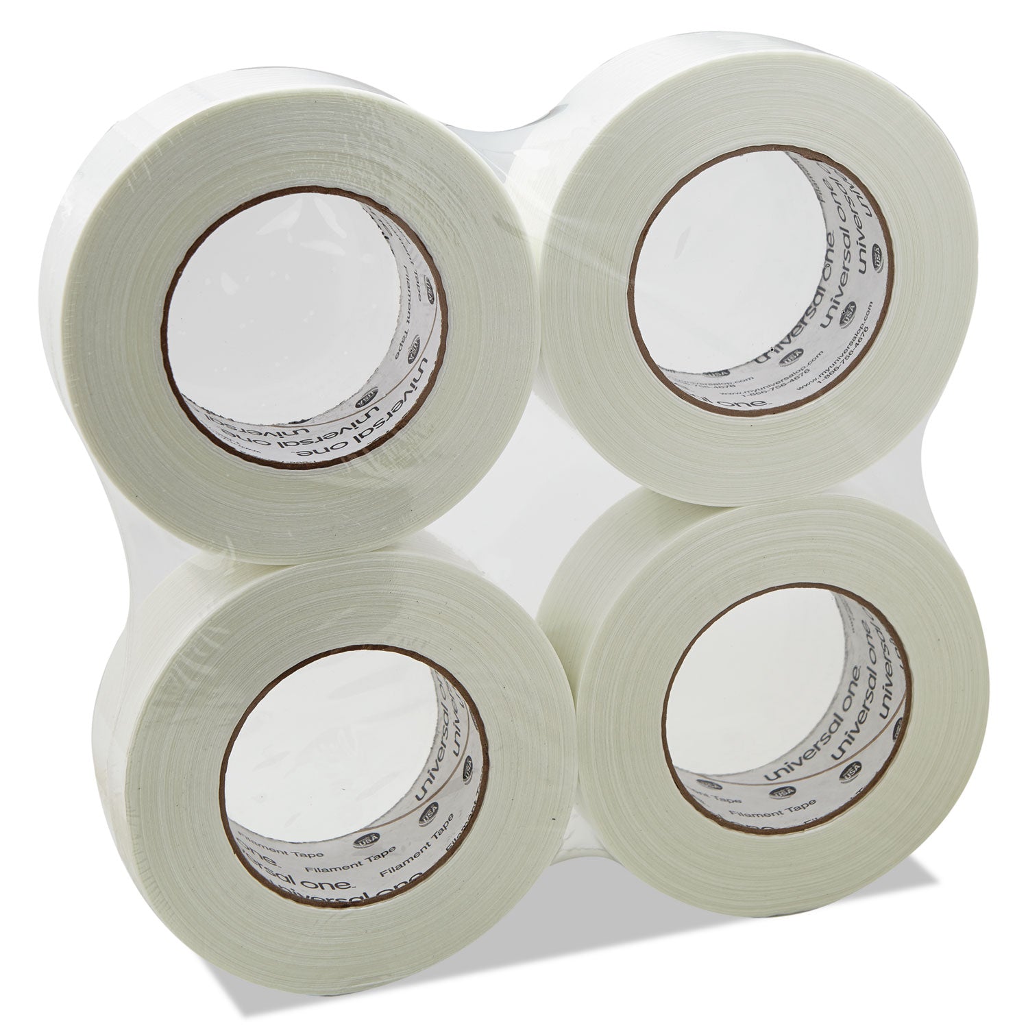 Universal 350# Premium Filament Tape, 3" Core, 48 mm x 54.8 m, Clear