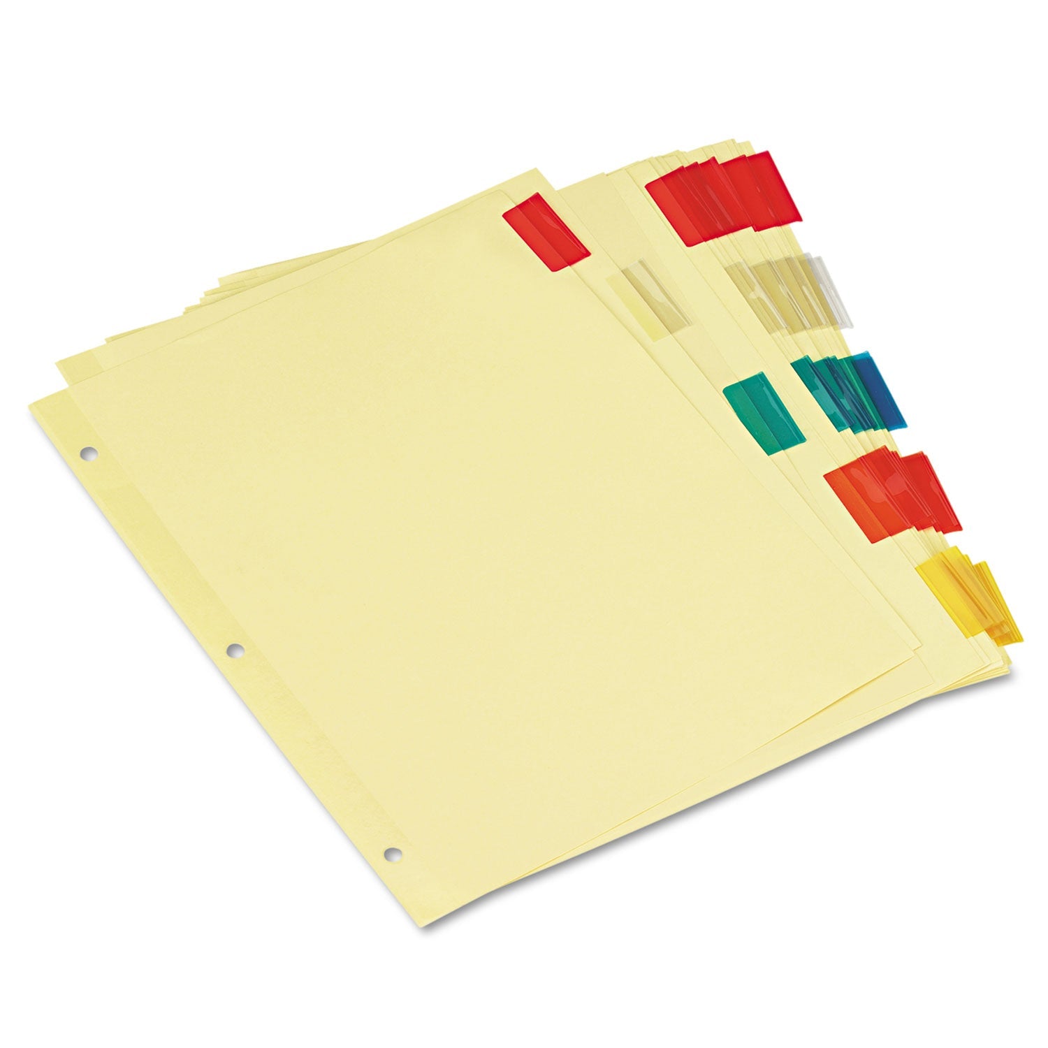 Universal Insertable Tab Index, 5-Tab, 11 x 8.5, Buff, Assorted Tabs, 6 Sets