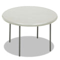 Iceberg IndestrucTable Classic Folding Table, Round Top, 200 lb Capacity, 48" Diameter x 29h, Platinum