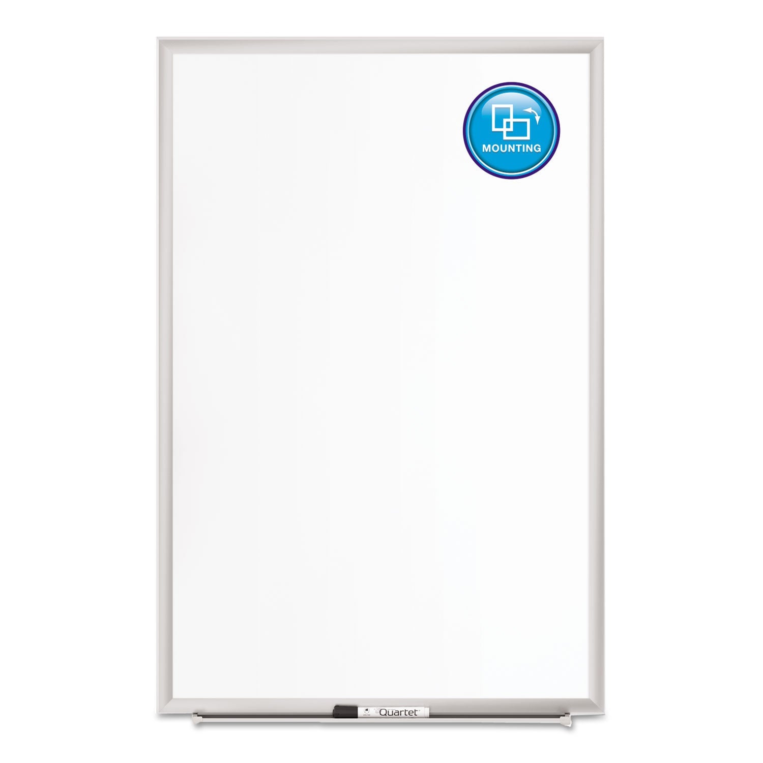 Quartet Classic Series Porcelain Magnetic Board, 48 x 36, White, Silver Alum. Frame