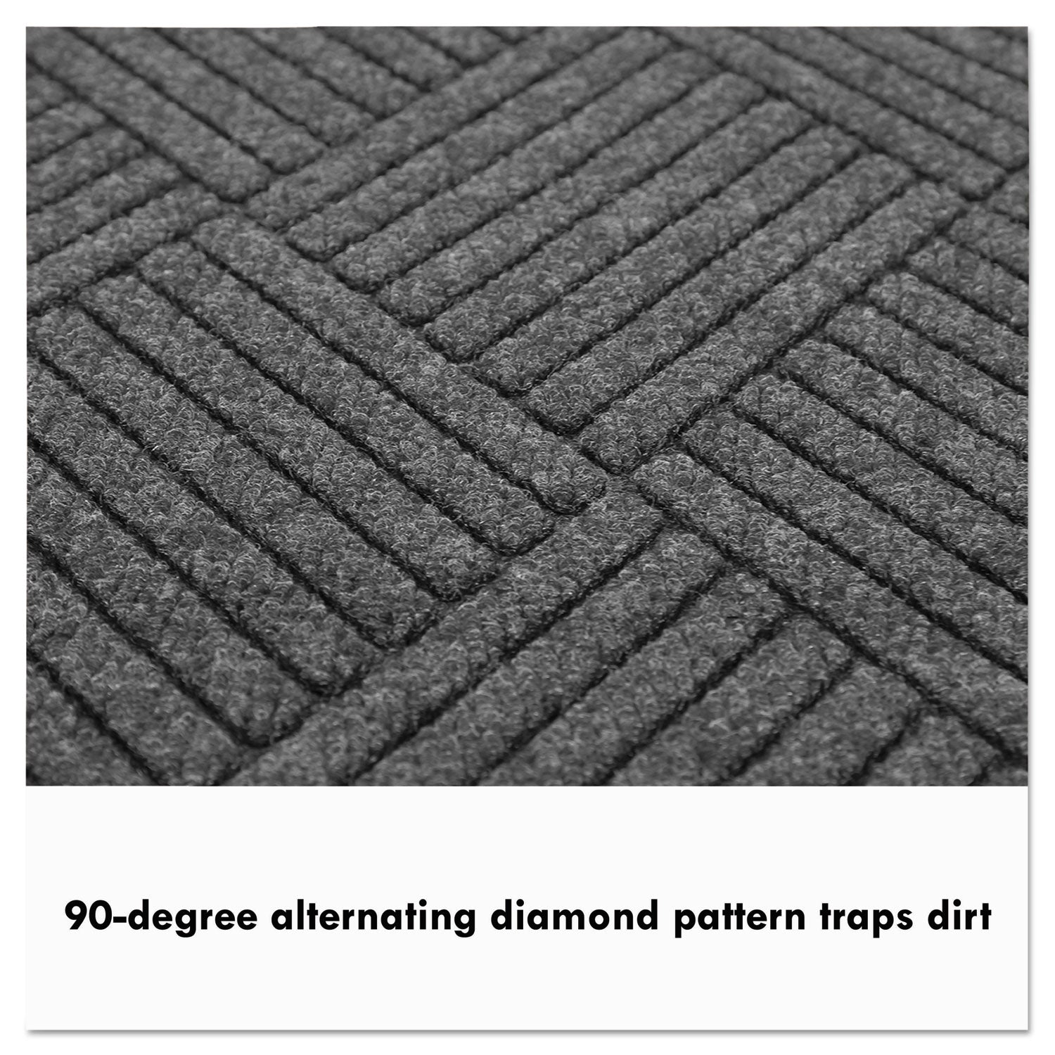 Guardian EcoGuard Diamond Floor Mat, Double Fan, 48 x 96, Charcoal